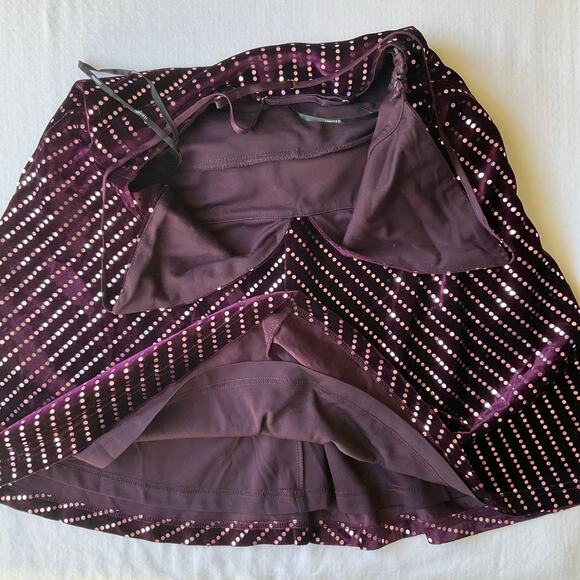 FOREVER 21 Women Party Dress size M Deep Cut Sleeveless Above Knee Sequin Purple - Picture 5 of 7